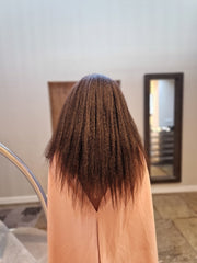 Kinky Straight Brazilian Virgin Glue less 5x5 HD Lace Wig (150% Density)