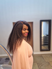 Kinky Straight Brazilian Virgin Glue less 5x5 HD Lace Wig (150% Density)