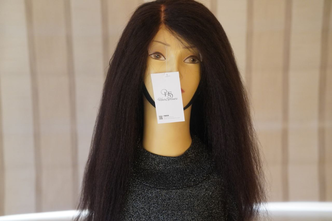 Kinky Straight Brazilian Virgin Glue less 5x5 HD Lace Wig (150% Density)